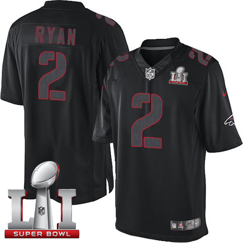 Nike Falcons #2 Matt Ryan Black Super Bowl LI 51 Men's Stitched NFL Impact Limited Jersey - Click Image to Close